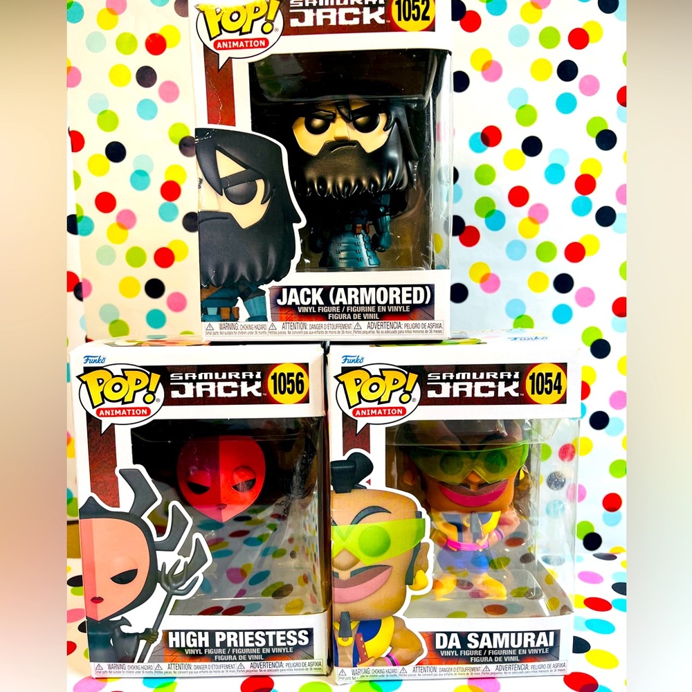 Funko Samurai Jack Lot Da Samurai #1054 High Priestess # 1056 Jack Armored #1052